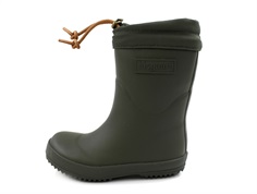 Bisgaard olive winter rubber boot with wool lining